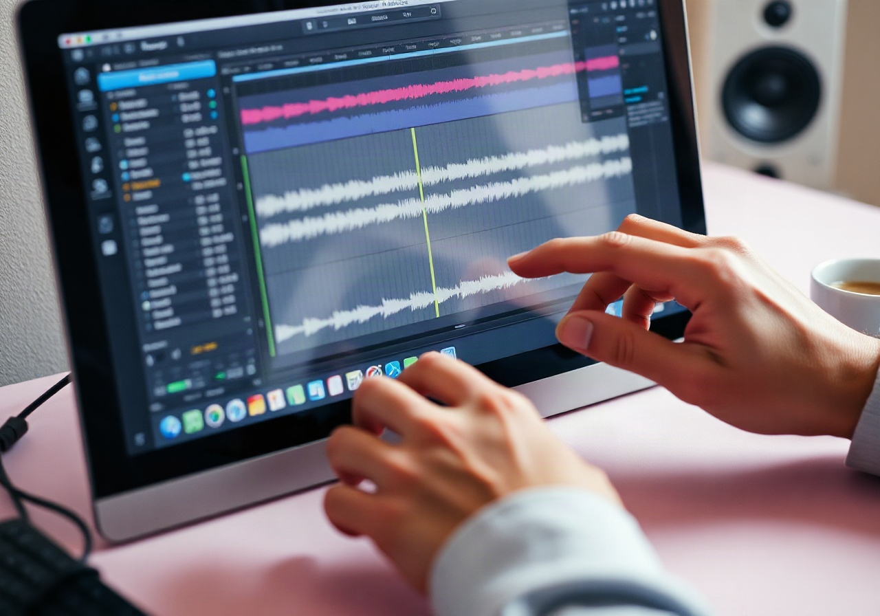 Панель сведения и звуковые дорожки в студии ClipVox